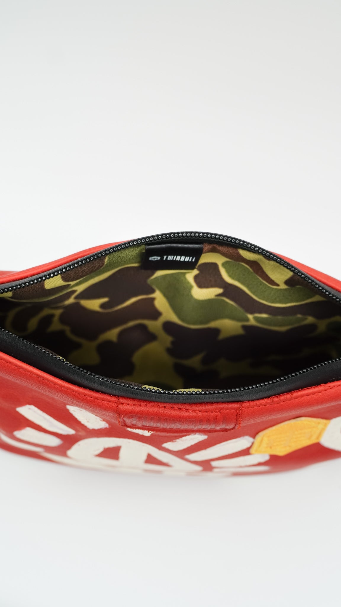 Red Leather Pouch No. 008, handmade TWINBULL bag, alternate view 9