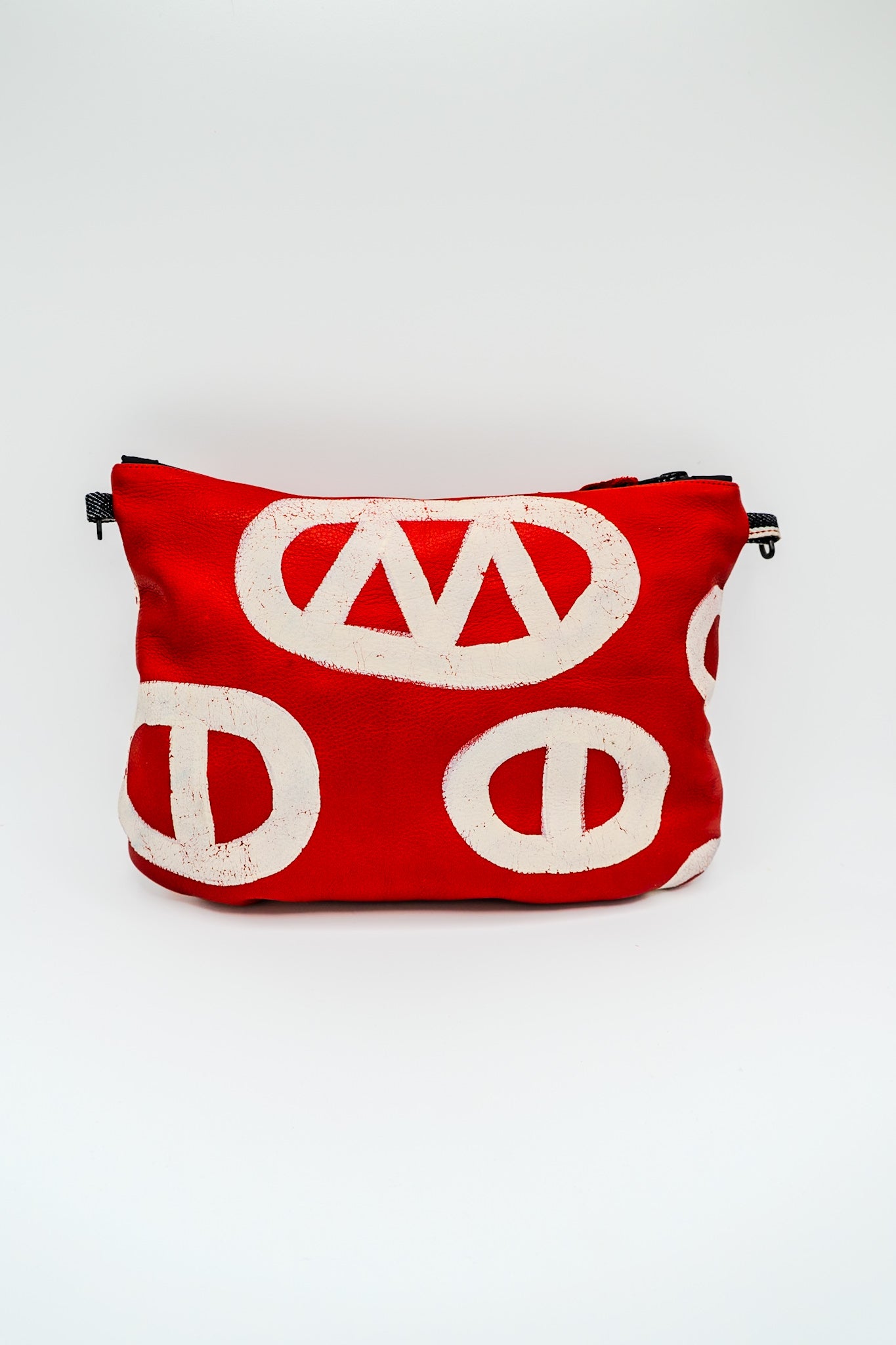 Red Leather Pouch No. 008, handmade TWINBULL bag, alternate view 6