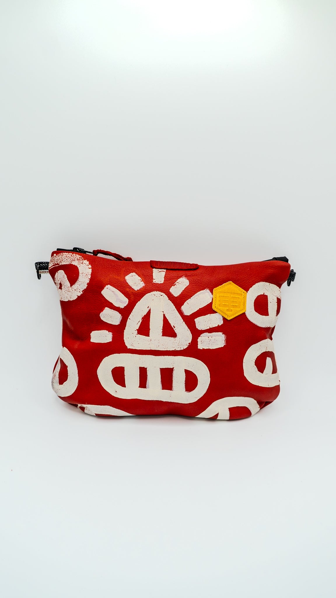 Red Leather Pouch No. 008, handmade TWINBULL bag, alternate view 4