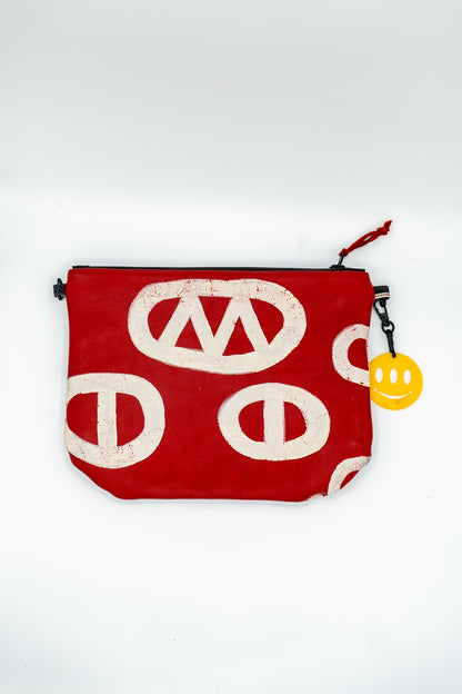 Red Leather Pouch No. 008, handmade TWINBULL bag, alternate view 2