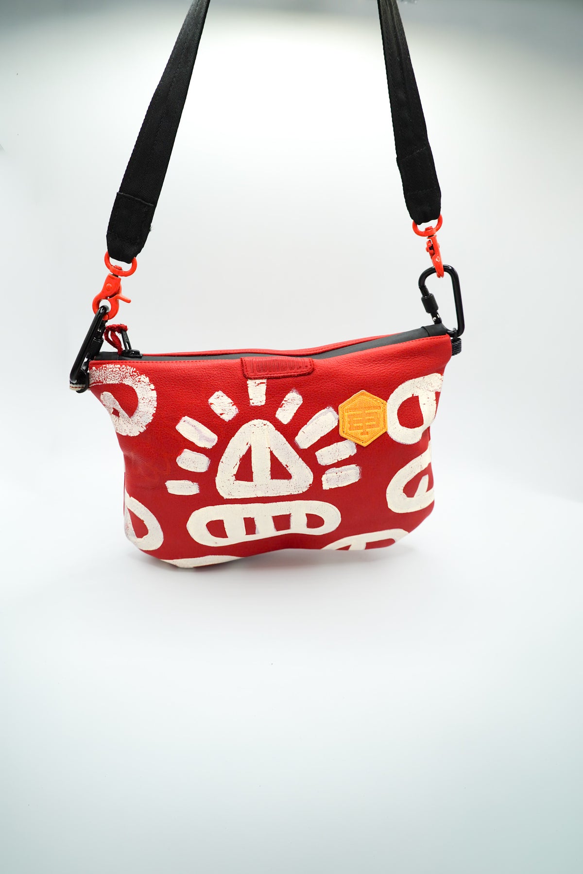 Red Leather Pouch No. 008, handmade TWINBULL bag, alternate view 8
